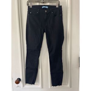 7 for all mankind Blair black skinny jeans with raw hem 28